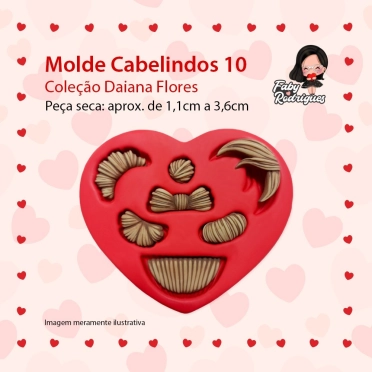 Molde de Silicone Cabelindos 10 - Daiana Flores